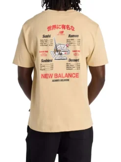 T-shirt en coton beige uni pourvu d'un col rond et de manches courtes