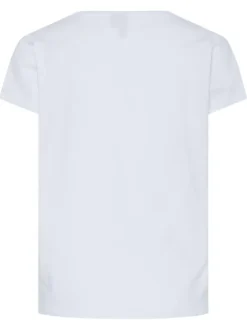 T-shirt en coton biologique blanc avec un coeur motif léopard sur la poitrine