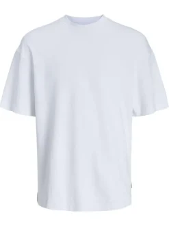 T-shirt en coton biologique blanc à coupe droite et de manches courtes