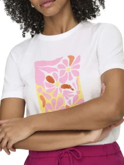 T-shirt en coton biologique blanc uni avec des manches courtes