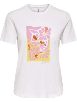 T-shirt en coton biologique blanc uni avec des manches courtes