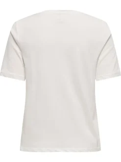 T-shirt en coton biologique blanc uni avec une coupe droite à col rond