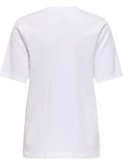 T-shirt en coton biologique blanc uni pourvu d'une coupe droite