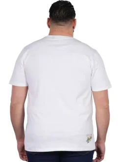 T-shirt en coton biologique blanc uni pourvu d'une coupe droite