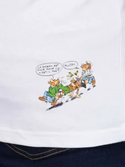 T-shirt en coton biologique blanc uni pourvu d'une coupe droite