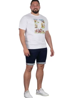 T-shirt en coton biologique blanc uni pourvu d'une coupe droite