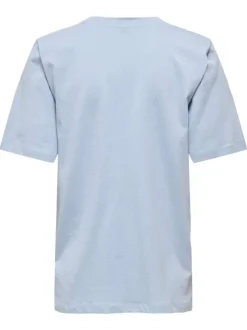 T-shirt en coton biologique ciel uni pourvu d'une coupe droite