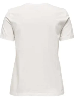T-shirt en coton biologique écru uni avec des manches courtes