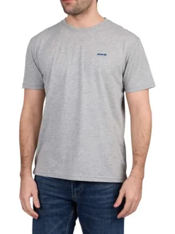 T-shirt en coton biologique gris uni avec un col rond et une coupe droite