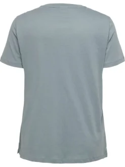 T-shirt en coton biologique kaki uni avec une coupe ajustée