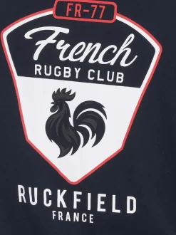 T-shirt en coton biologique marine uni pourvu d'un col rond