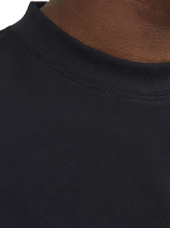 T-shirt en coton biologique noir à coupe droite et de manches courtes