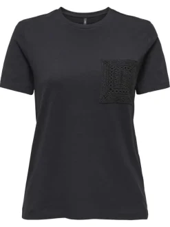 T-shirt en coton biologique noir uni avec des manches courtes