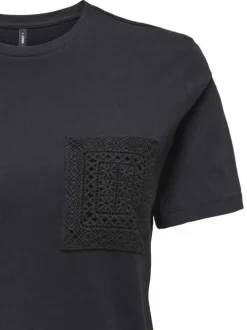 T-shirt en coton biologique noir uni avec des manches courtes