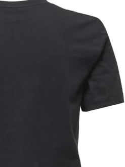 T-shirt en coton biologique noir uni avec des manches courtes