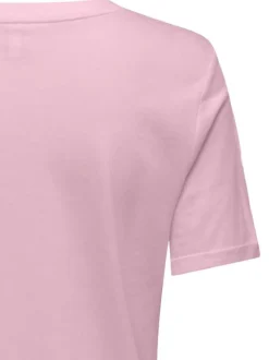 T-shirt en coton biologique rose uni avec des manches courtes