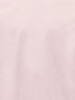 T-shirt en coton biologique rose uni avec une coupe droite et un col rond