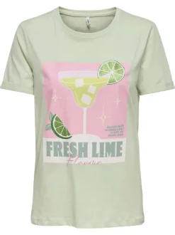 T-shirt en coton biologique vert uni pourvu de manches courtes