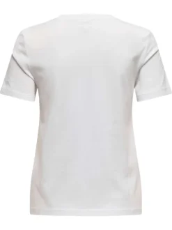 T-shirt en coton blanc avec un gros imprimé à l'avant et un col rond