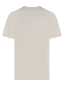 T-shirt en coton blanc avec un imprimé et une coupe ajustée