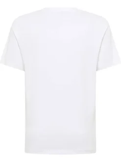 T-shirt en coton blanc avec un motif fantaisie à l'avant et un col rond