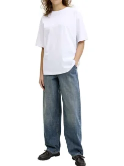 T-shirt en coton blanc à coupe droite orné d'un imprimé dans le dos