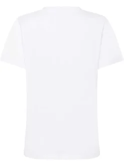 T-shirt en coton blanc imprimé avec un col rond et des manches courtes