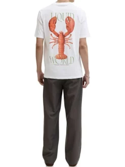 T-shirt en coton blanc imprimé avec un col rond et des manches courtes