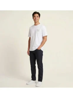 T-shirt en coton blanc imprimé avec un col rond et des manches courtes