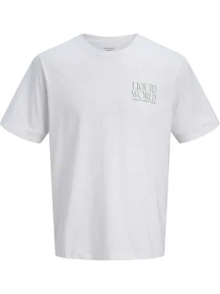 T-shirt en coton blanc imprimé avec un col rond et des manches courtes
