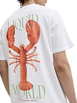 T-shirt en coton blanc imprimé avec un col rond et des manches courtes