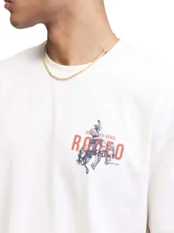 T-shirt en coton blanc imprimé avec une coupe ample et des manches courtes