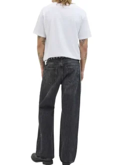 T-shirt en coton blanc imprimé avec une coupe droite et un col rond