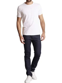 T-shirt en coton blanc uni avec le logo imprimé ton sur ton et un col rond