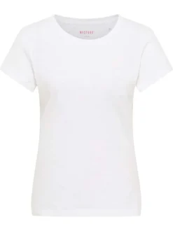 T-shirt en coton blanc uni avec un col rond et des manches courtes