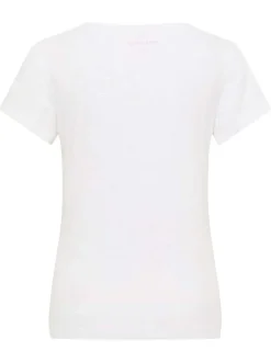 T-shirt en coton blanc uni avec un col rond et des manches courtes