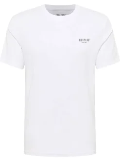 T-shirt en coton blanc uni avec un col rond et des manches courtes