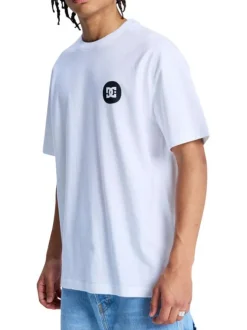 T-shirt en coton blanc uni avec un col rond et une coupe droite