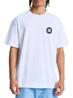 T-shirt en coton blanc uni avec un col rond et une coupe droite