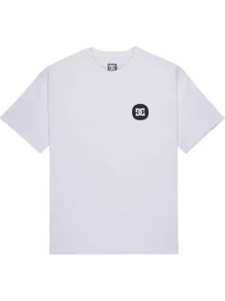 T-shirt en coton blanc uni avec un col rond et une coupe droite