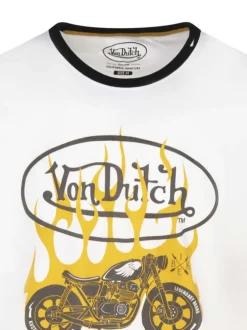 T-shirt en coton blanc uni avec un col rond et une coupe regular fit