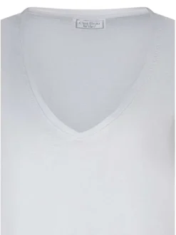 T-shirt en coton blanc uni avec une coupe droite et des manches courtes