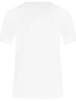 T-shirt en coton blanc uni avec une coupe droite et nom iconique