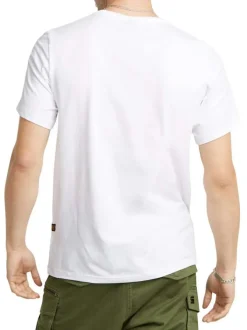 T-shirt en coton blanc uni avec une coupe droite et nom iconique