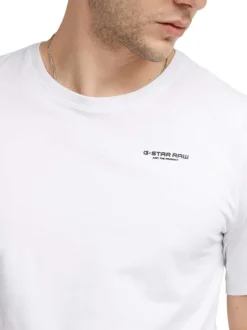T-shirt en coton blanc uni avec une coupe droite et nom iconique