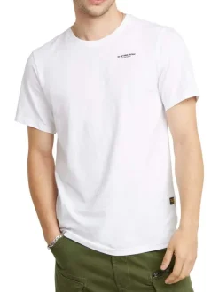 T-shirt en coton blanc uni avec une coupe droite et nom iconique