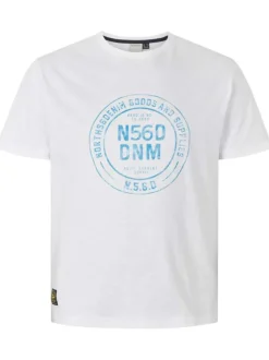 T-shirt en coton blanc uni avec une coupe droite et un col rond