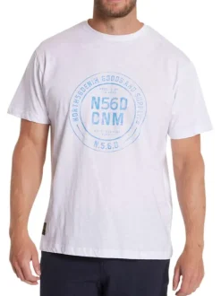 T-shirt en coton blanc uni avec une coupe droite et un col rond