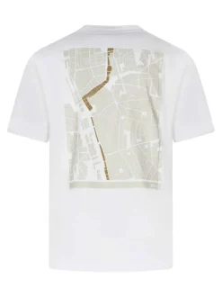 T-shirt en coton blanc uni avec une coupe droite et un col rond