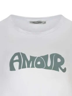 T-shirt en coton blanc uni avec une coupe droite et un col rond